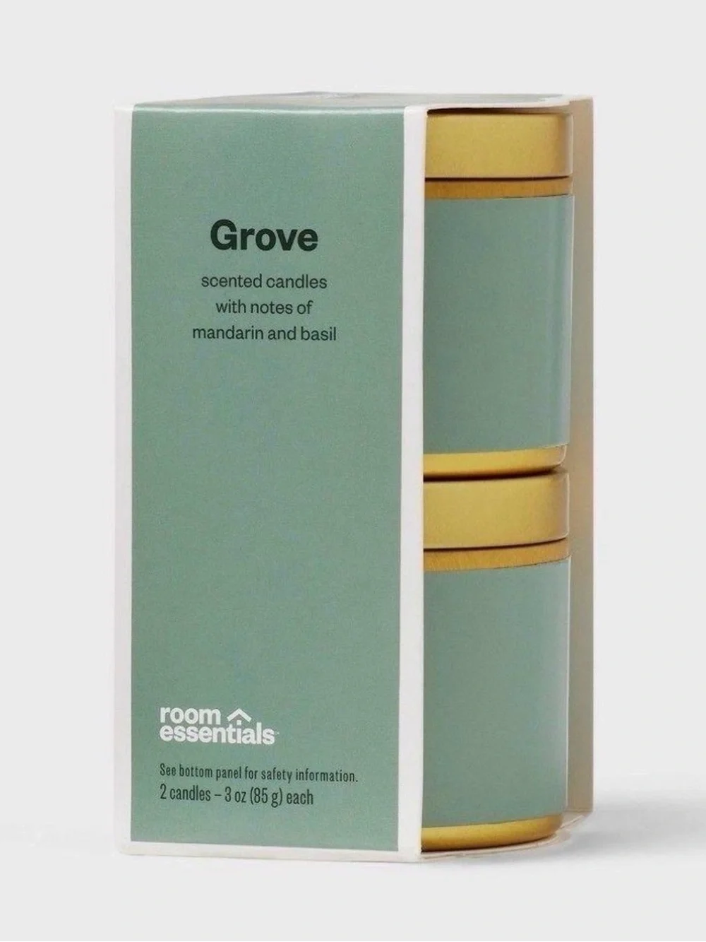 New 2pc *3oz Tin Gift Set Grove - Room Essential Soy Wax Blend Candle